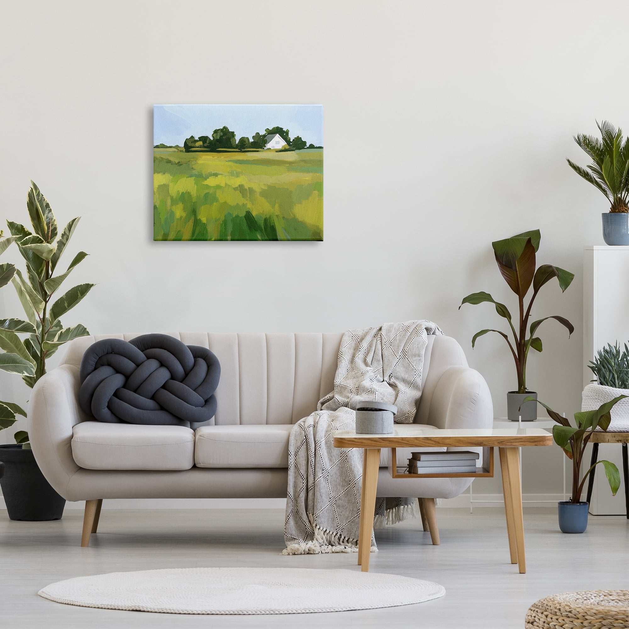 Stupell Countryside Meadow Abstract Painting Landscape Painting Gallery Wrapped Canvas Print Wall Art
