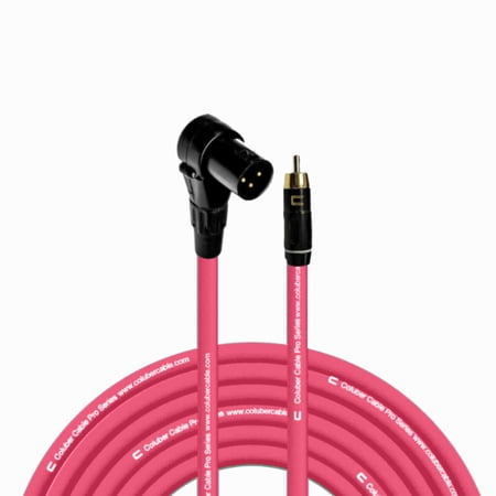 Coluber Cable Balanced Right Angle XLR Male to RCA Male Pro 3-Pin Connector