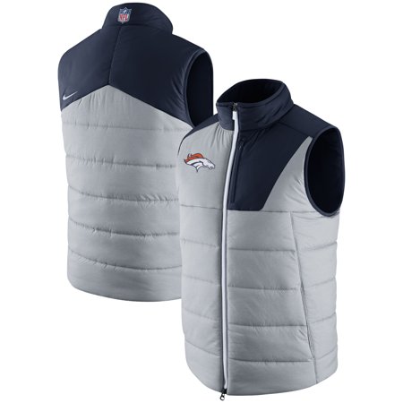 - Denver Broncos Nike Champ Drive Vest - Heathered Gray