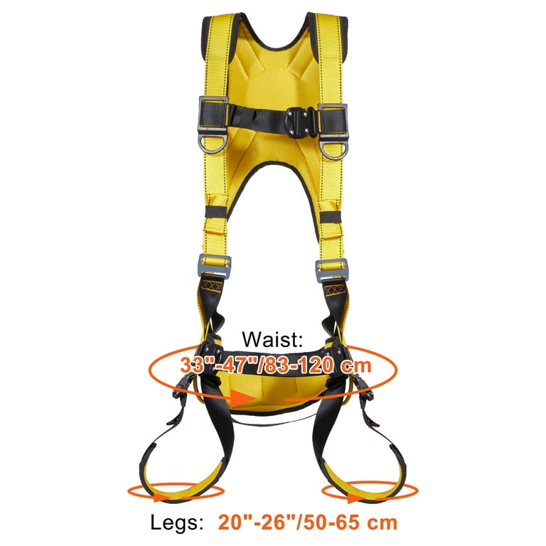 BENTISM Safety Climbing Harness Full Body Harness Fall Protection Rock  Climbing Equip Gear Rappelling Harness with Padding & Quick Connect Buckles  (L) 