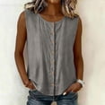 thumbnail image 7 of WRFWUL Womens Scoop Neck Cotton Tank Tops Button Down Sleeveless Vest Loose Lightweight Gauze Blouses, 7 of 7