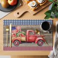 thumbnail image 2 of Placemats Set of 8, Independence Day Woven Placemat, Linen Place Mats for Kitchen/Dining Tables, Red Truck Watermelon Star Wooden Grain Washable Table Mats for Party, 2 of 8