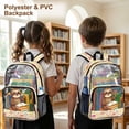 thumbnail image 4 of ZIATUBLES Clear Backpack, Heavy Duty Fabric & PVC Transparent Bookbag with Sloth Math Print, Large Capacity See Through Backpack for School College Work Travel Security, 4 of 7