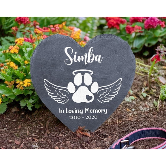 Personalized Custom Dog And Cat Memorial Headstone – Pet Loss Sympathy Gift, Grave Marker & Memorial Stone for Outdoor Garden Stepping Stone
