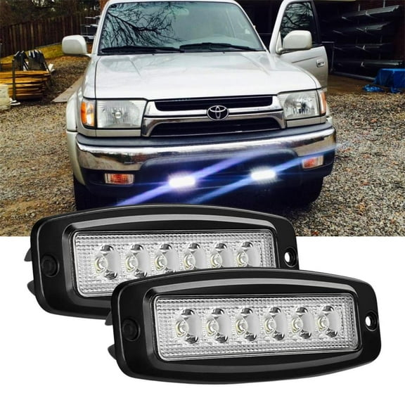 2Pcs 5" Single Row LED Light Bar 18W Super Bright Spot Flush Mount LED Work Pods off Road LED Driving Boat Waterproof Bumper SUV ATV Truck