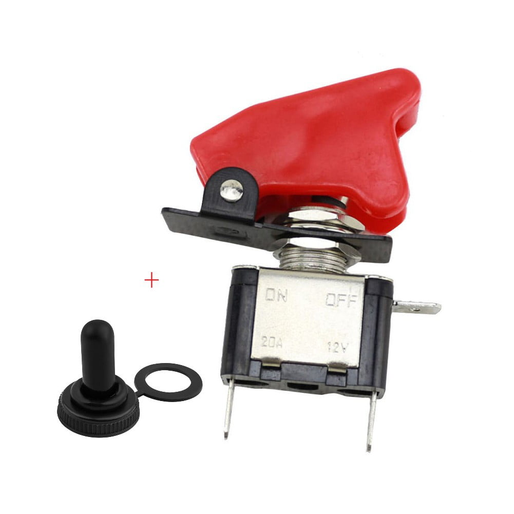 illuminated LED Toggle Switch With Missile Style Flick Cover 12V Car