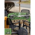 thumbnail image 5 of Outdoor Tablecloth with Umbrella Hole and Zipper, Golf Balls Waterproof Patio Tablecloth for Dining 60''x60'', Green Sports Art Truck Brown Lattice Wipeable Table Cover for Picnic BBQ Party Patio, 5 of 9