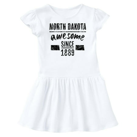 

Inktastic North Dakota Awesome Since 1889 Gift Baby Girl Dress