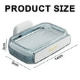 thumbnail image 4 of 2PCS Adhesive Bar Soap Holder for Shower Wall Hanging Soap Dish with Drain Tray Plastic Stick on Bathroom Sink Soap HolderBlue, 4 of 5