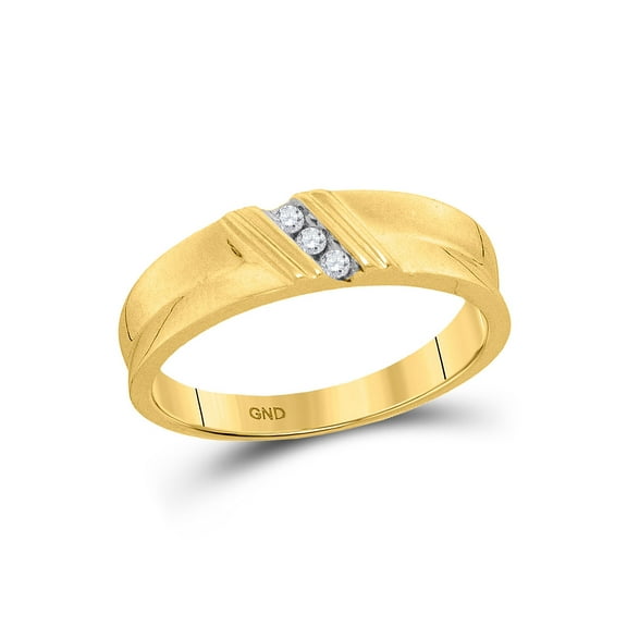 10kt Yellow Gold Mens Round Diamond Wedding Band Ring 1/20 Cttw