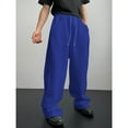 thumbnail image 5 of Men's Baggy Pants Wide Leg Drawstring Waist Loose Sweatpants with Pockets Blue S, 5 of 6