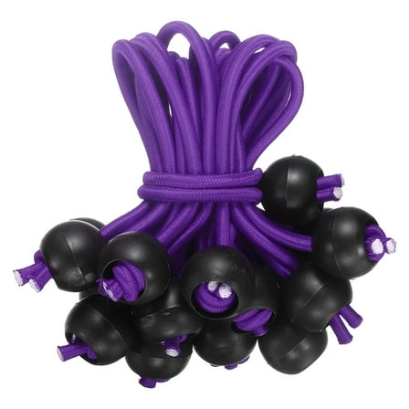 6" Balls Bungee Cords, 20 Pcs Bungee Cords with Balls Elastic Tarp Tie Downs for Tents(Green/Black)