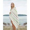 thumbnail image 2 of Green Pink Stripes Beach Towels Oversized Super Absorbent, Gradient Geometric Smear Art Paint Lightweight Bath Towel Quick Dry Sets For Bathroom/Pool/Rv Camping/Beach Play/Gym Room/Picnic 31"x62", 2 of 8