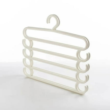 Eolstice 5 Tier Hanging Pants Rack For Closet Organization Multi Layer Clip Syste-m For Trousers & Slacks Storage Space Efficient Solution For Wardrobe Management & Garment Care