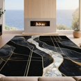 thumbnail image 2 of Design&I 8'x10' Washable Area Rug Geometric Swirl Abstract Stripe Veined Mineral Motif Border Interlocking for King Size Bedroom, Under Bed, Sleek Flatweave Pet Friendly, 2 of 7