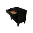 thumbnail image 3 of 3 Drawer Nightstand With Function, Peppercorn Finish, Solid Wood + , 26" H X 28" W 17" D, Black 3 D H,, 3 of 4
