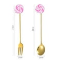thumbnail image 3 of Coofit Cuillère à Dessert en Acier Inoxydable Cuillère Décorative Cuillère à Mélanger avec Fourchette, 3 of 10