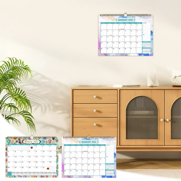 Calendario 2025 Calendario de Pared En Inglés Bloc de Notas Calendario de Pared Cuaderno Calendario de Viaje Diseños de Cuenta Regresiva