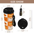 thumbnail image 2 of 500ml Double-Wall Vacuum Insulated Tumblers Stainless Steel Coffee Tumbler with Ceramic Coating Orange and White Squares, 2 of 8