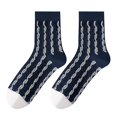 thumbnail image 2 of FAZVAOO Crew Socks for Women Cotton Long Comfortable Fashion Solid Ribbed Socks Blue, 2 of 3