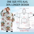 thumbnail image 4 of Oversized Wearable Blanket Hoodie,White Highland Cow Flower Bow Pattern Sherpa Blanket Hoodie with Super Pockets,Super Warm Fuzzy Pullover for Women & Men, 4 of 6