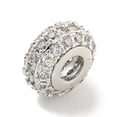 thumbnail image 2 of 10pcs Rack Plating Brass Micro Pave Cubic Zirconia Beads Long-Lasting Lead Free & Cadmium Free Rondelle Clear 9.5x5mm Hole: 3mm, 2 of 3