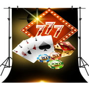 PHMOJEN Co Theme Party Photography Backdrop Poker Dice Chip 777 Background Vinyl 5x7ft Photo Studio Props HXPH128