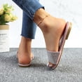 thumbnail image 5 of GJPBGK Women’s Rhinestone Slide Sandals Flat Open Toe Sandals One-Strap Slip-On Summer Slippers for Evenings, Travel, and Everyday Outfits, 5 of 6