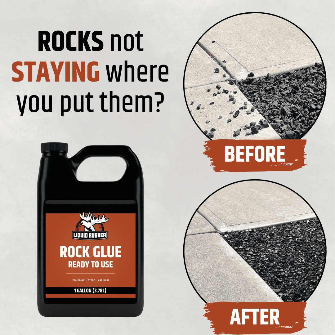 Liquid Rubber Rock Glue Landscaping Stone and Pea Gravel Stabilizer, Clear Outdoor Binder, Ready to Use, 5 Gallon (250 sq ft Coverage)