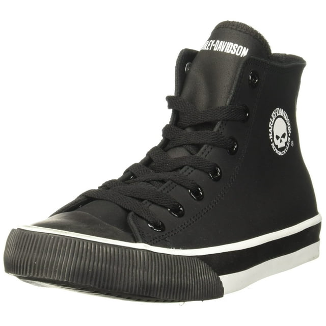 HARLEY-DAVIDSON FOOTWEAR Zapatilla deportiva informal de cuero Baxter para hombre, color negro y blanco 9
