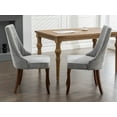 thumbnail image 4 of Gray Mid Century Dining Chairs Set of 4, Modern Kitchen & Dining Room Chairs Set of 4, Fabric Upholstered Kitchen Chairs for Dining Table, Sillas de Comedor, Wood Legs (Grey, 4 Pcs), 4 of 12