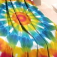 thumbnail image 3 of Colorful Rainbow Tie Dye Spiral Pattern Blanket,Comfortable Soft Flannel Throw Blanket,All Season,Warm Lightweight Blankets for Sofa Bed Couch Living Room Chair,40"x50", 3 of 4