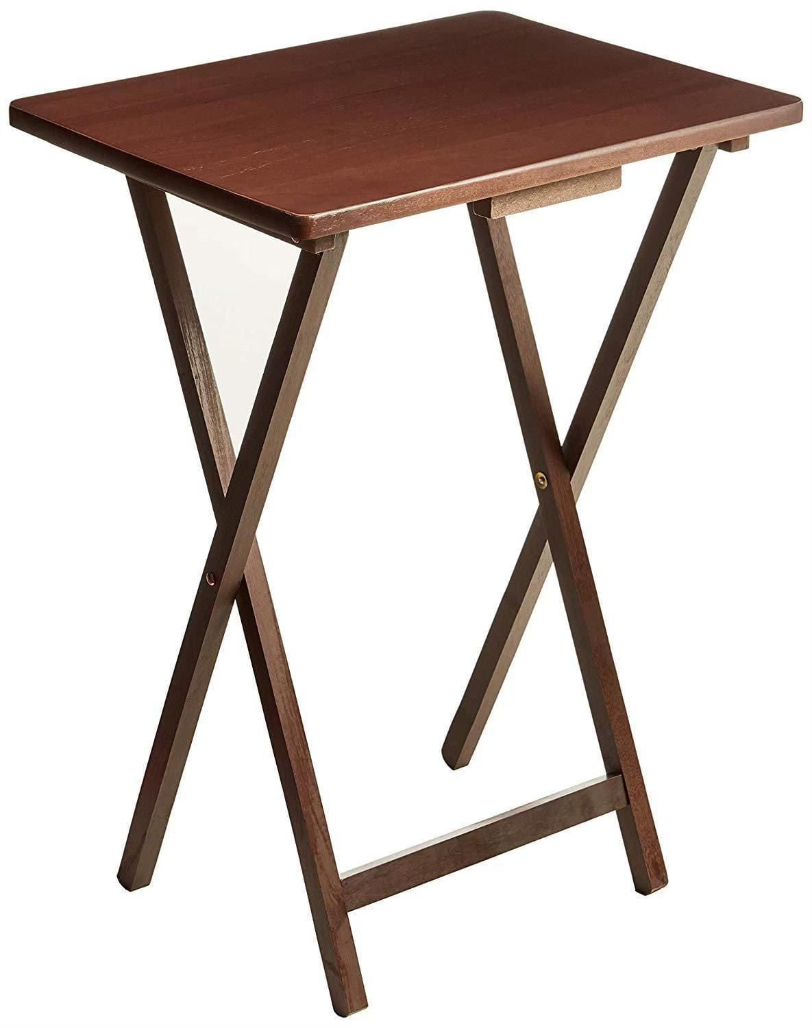 Mainstays Table-plateau couleur noyer Plier pour ranger