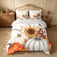 thumbnail image 3 of Erosebridal Sunflower Pumpkin King Bedding 7pcs,Fall Harvest King Bed in a Bag,Orange White,Reversible, 3 of 6