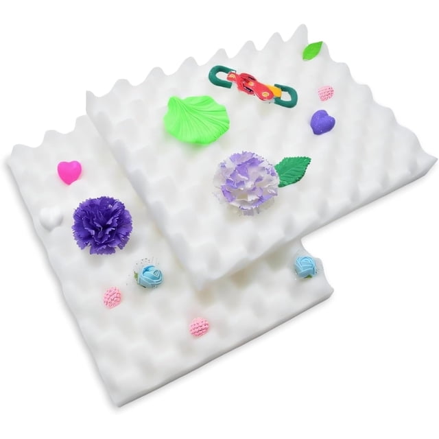2PCS Fondant Shaping Sponge Pad, Fondant Cake Foam Pad Sugar Flower Gum Paste Modeling Foam Tray Wave Sponge Mat Cake Decorating Tools for Kitchen Baking DIY