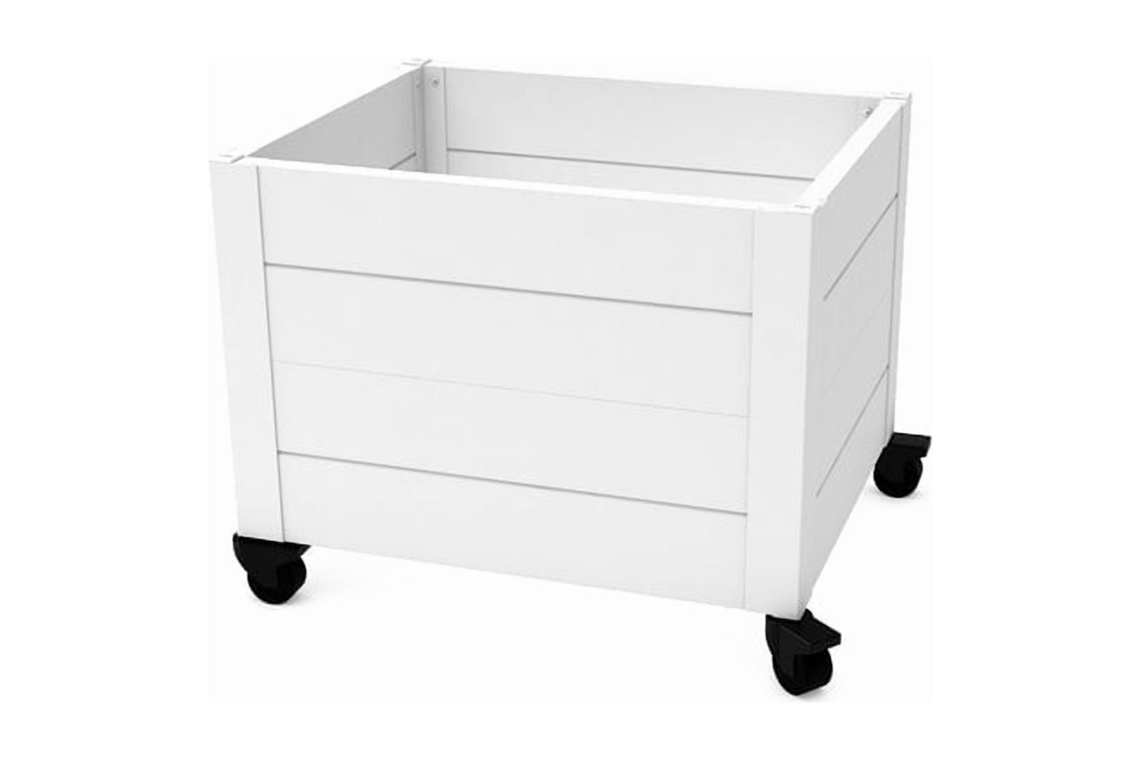 Classic 22" L x 18" W x 18" H Vinyl Planter with Wheels, White