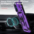 thumbnail image 3 of for iPhone 12 Pro Max Case,with Camera Lens Cover HD Screen Protector,[Military Grade] Ring Car Mount Kickstand Hybrid Hard PC Soft TPU Shockproof Protective Case for iPhone 12 Pro Max-Purple, 3 of 11