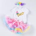 thumbnail image 4 of Tiijoy Baby Girls Birthday Party Short Sleeve Romper Tutu Skirt Headband Set, Sizes 0-24 Months, 4 of 4