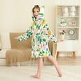 thumbnail image 4 of FORMRS Niños Bathrobe Unisex Hooded Robe Soft Plush Pajamas Sleepwear, Size 4-6T, Retro Orange Floral, 4 of 7