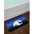 thumbnail image 2 of Deer Bath Mat, Silhouette of Grassing Animals with Antlers and Flying Birds at Night, Plush Bathroom Decor Mat with Non Slip Backing, 29.5" X 17.5", Indigo Blue Charcoal Grey, by Ambesonne, 2 of 2