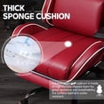 thumbnail image 4 of Ergonomic Gaming Chair with Footrest for Adults Big and Tall Leather Computer Desk Chair with Headrest Adjustable Lumbar and Armrest 400LBS Load Swivel Video Game Office Chair, Red, 4 of 7