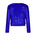 thumbnail image 6 of cllios Sequin Jacket for Women Cropped Cardigan Puff Sleeve Shiny Sparkly Shrug Clubwear Glitter Open Front Jackets, 6 of 7