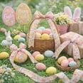thumbnail image 6 of Easter Ribbon Wired,Bunny Easter Ribbon for Crafts Spring Wreath Gift Wrapping Bow Decoration, 6 of 6