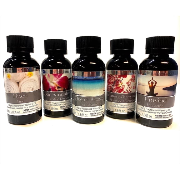 HOSLEY Aromatherapy Spa Meditation Set of 5, 55 ml Assorted Fragrance Warming Oils