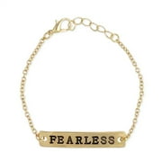 Zad Jewelry Have No Fear Fearless Engraved Bar Bracelet, Gold