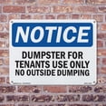 thumbnail image 5 of Dumpster For Tenants Use Only OSHA Notice Aluminum Sign 18 Inch x 12 Inch - 10 Pack, 5 of 8