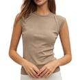 thumbnail image 3 of Bibifish Womens T Shirt Crew Neck Cap Sleeve Slim Fit Tops Soft Breathable Casual Summer Tees, 3 of 6