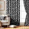 thumbnail image 2 of Vargottam Printed Blackout Curtains - Gray Floral Design, Set of 2 Panels, 52 x 90 Inches - Room Darkening, Thermal Insulated Window/Door Drapes with Grommets, 2 of 9