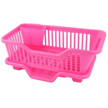 Kitchen Plastic Front Water Outlet Dish Bowl Plate Storage Drainer