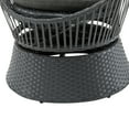 thumbnail image 4 of Vale Contemporary Rattan Lounge Chair, Club Chair with Curved Silhouette, Iron Frame, Waterproof Cushion, Dark Grey, 4 of 9